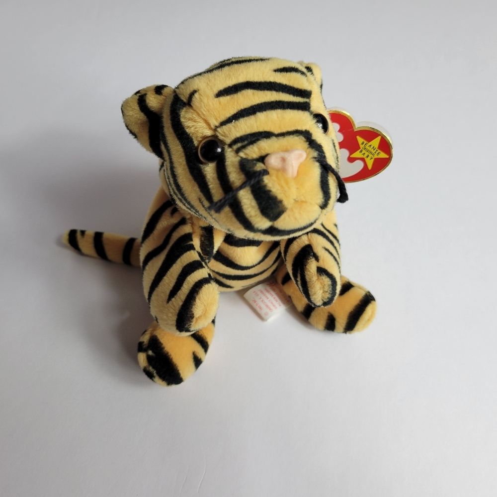 Ty Beanie Babies 1995 Stripes (The Tiger Toy) Original Tag